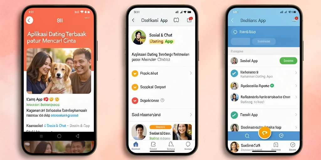 Tampilan antarmuka 8II yang sederhana dan menarik untuk aplikasi Dating App.
