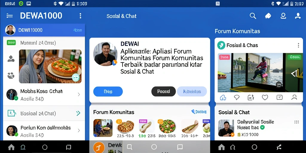 Tampilan antarmuka user-friendly DEWA1000 untuk interaksi sosial.