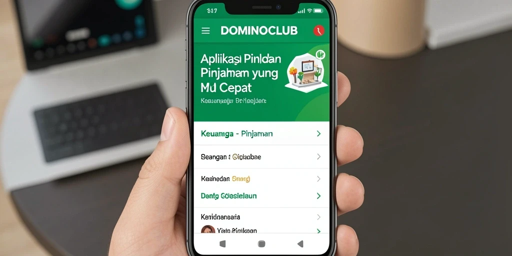 Tampilan antarmuka DOMINOCLUB yang user-friendly untuk pengajuan pinjaman.