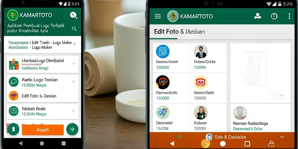 Tampilan antarmuka KAMARTOTO yang user-friendly saat mendesain logo.