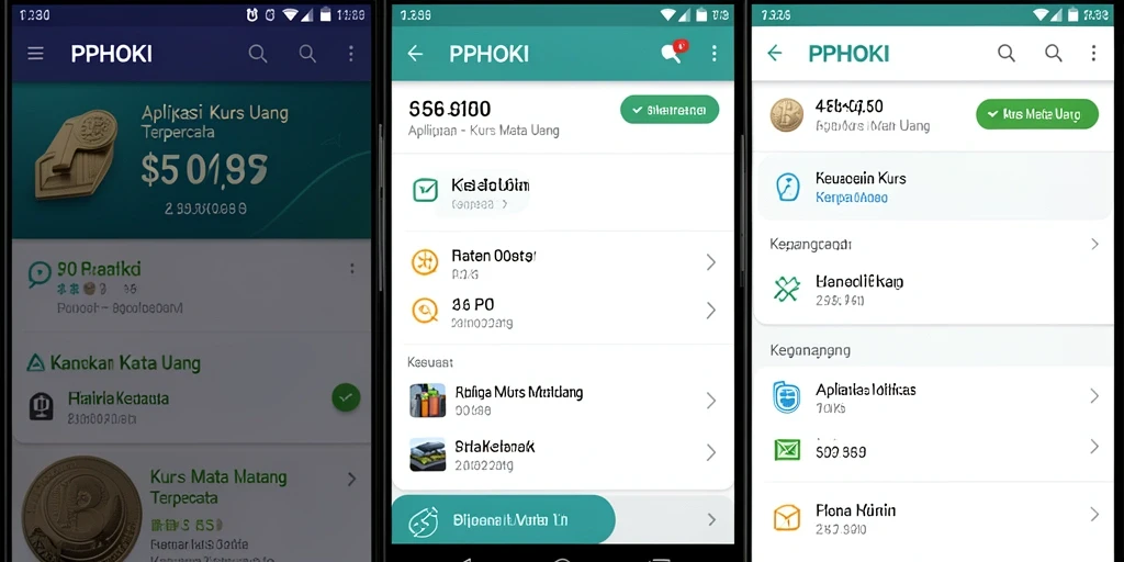 Tampilan antarmuka PPHOKI yang modern dan informatif tentang kurs mata uang.