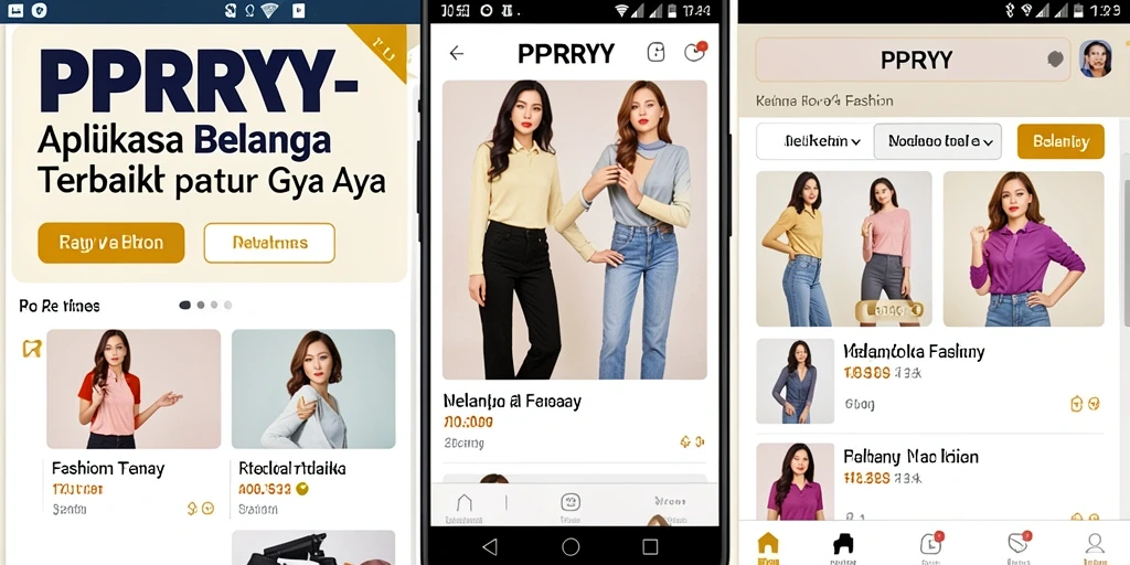Tampilan antarmuka aplikasi PPRRYY yang modern dan stylish.