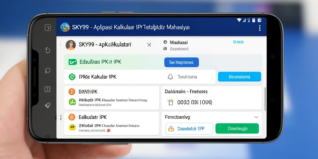 Tampilan antarmuka kalkulator IPK yang sederhana dan informatif.