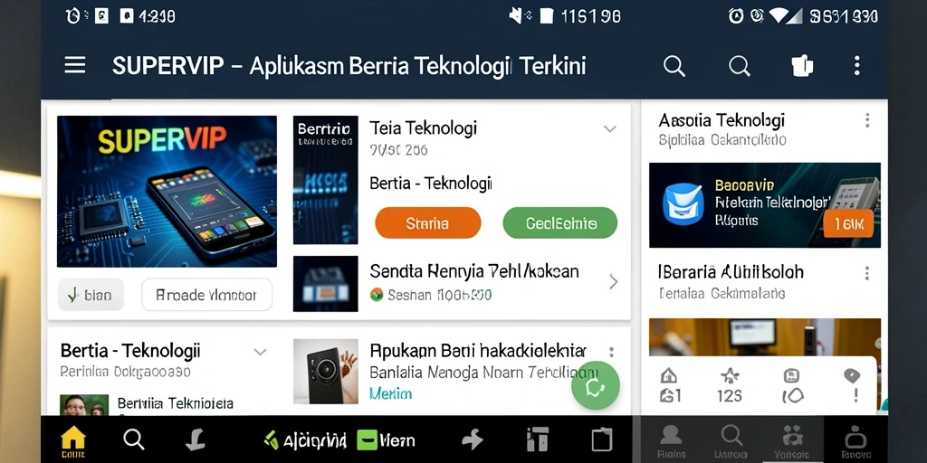 Tampilan antarmuka aplikasi SUPERVIP yang modern dan intuitif.